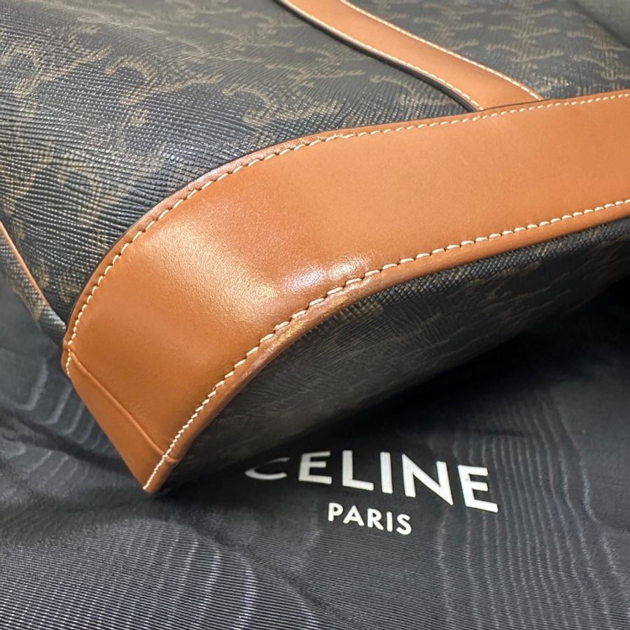 Celine 經典老花深咖色水桶包小號-13