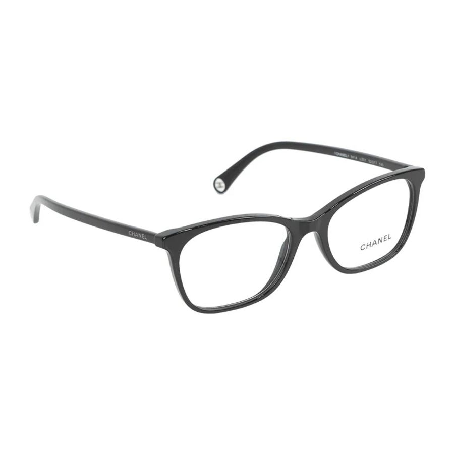 銀字Logo 長方形平光眼鏡(黑色) 52mm-4