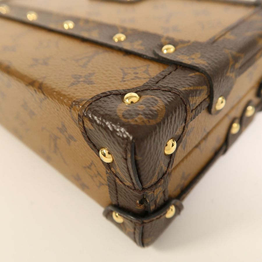 LOUIS VUITTON Monogram Reverse Petite Malle金扣肩背袋-11