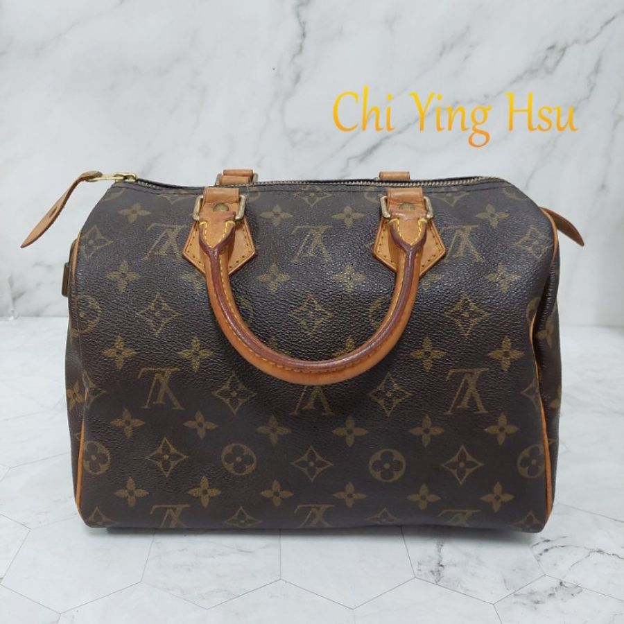 LV Speedy 25 cm🎀現品實拍 🎀 Vintage 波士頓包~二手品(不議價)-3