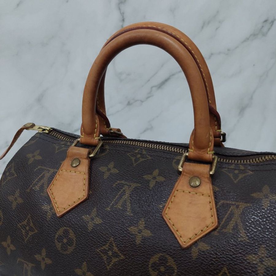 LV Speedy 25 cm🎀現品實拍 🎀 Vintage 波士頓包~二手品(不議價)-20