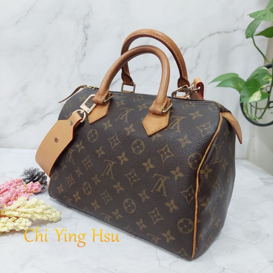 LV Speedy 25 cm🎀現品實拍 🎀 Vintage 波士頓包~二手品(不議價)-22