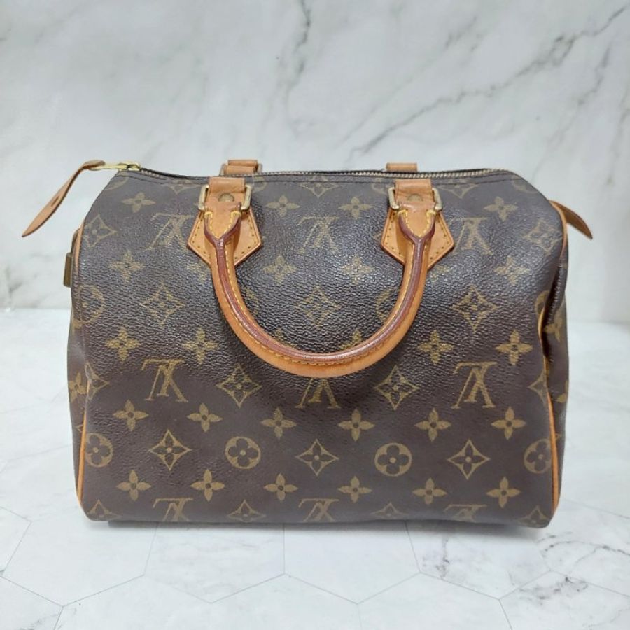 LV Speedy 25 cm🎀現品實拍 🎀 Vintage 波士頓包~二手品(不議價)-23
