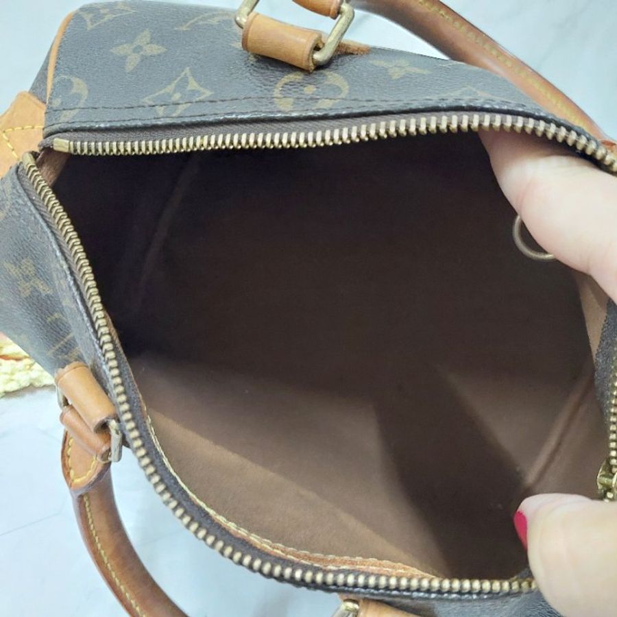 LV Speedy 25 cm🎀現品實拍 🎀 Vintage 波士頓包~二手品(不議價)-36