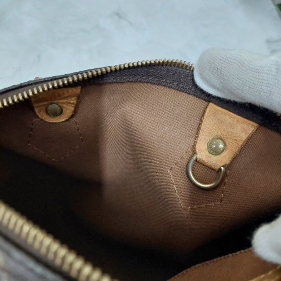 LV Speedy 25 cm🎀現品實拍 🎀 Vintage 波士頓包~二手品(不議價)-61