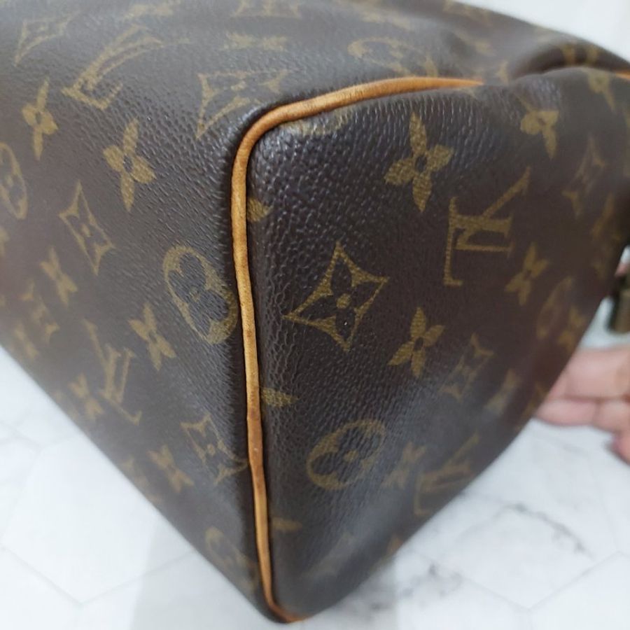 LV Speedy 25 cm🎀現品實拍 🎀 Vintage 波士頓包~二手品(不議價)-72