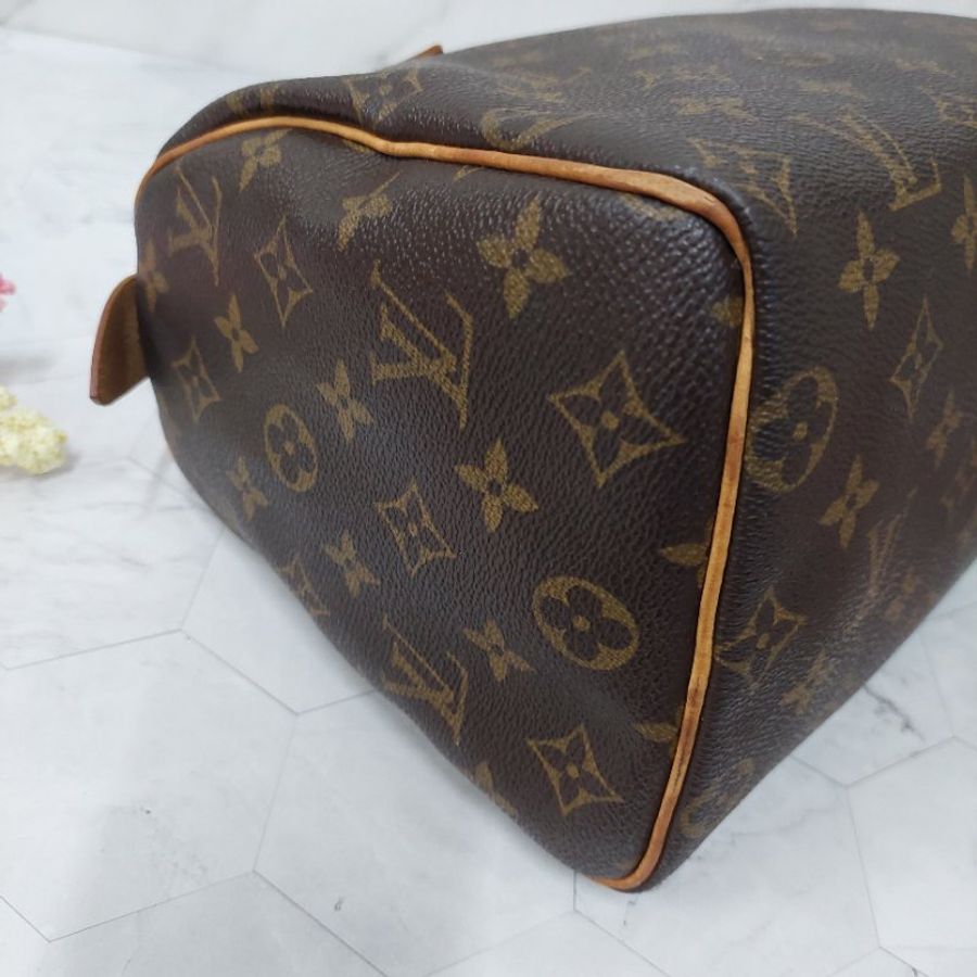 LV Speedy 25 cm🎀現品實拍 🎀 Vintage 波士頓包~二手品(不議價)-73