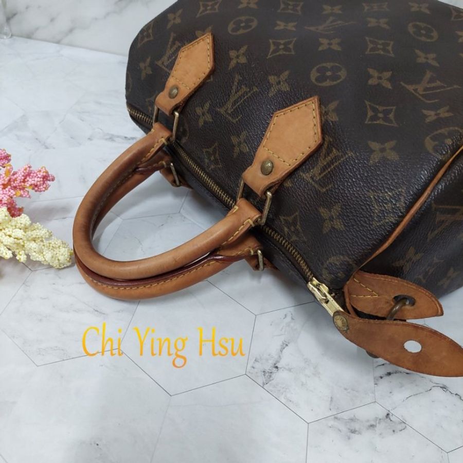 LV Speedy 25 cm🎀現品實拍 🎀 Vintage 波士頓包~二手品(不議價)-81