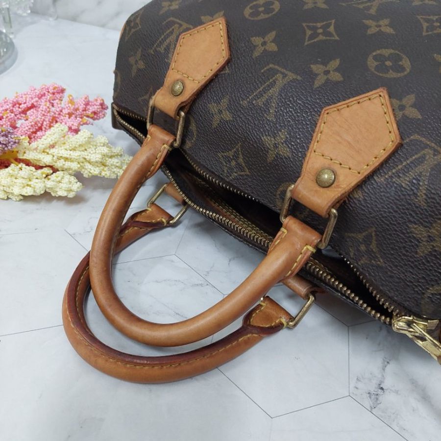 LV Speedy 25 cm🎀現品實拍 🎀 Vintage 波士頓包~二手品(不議價)-84