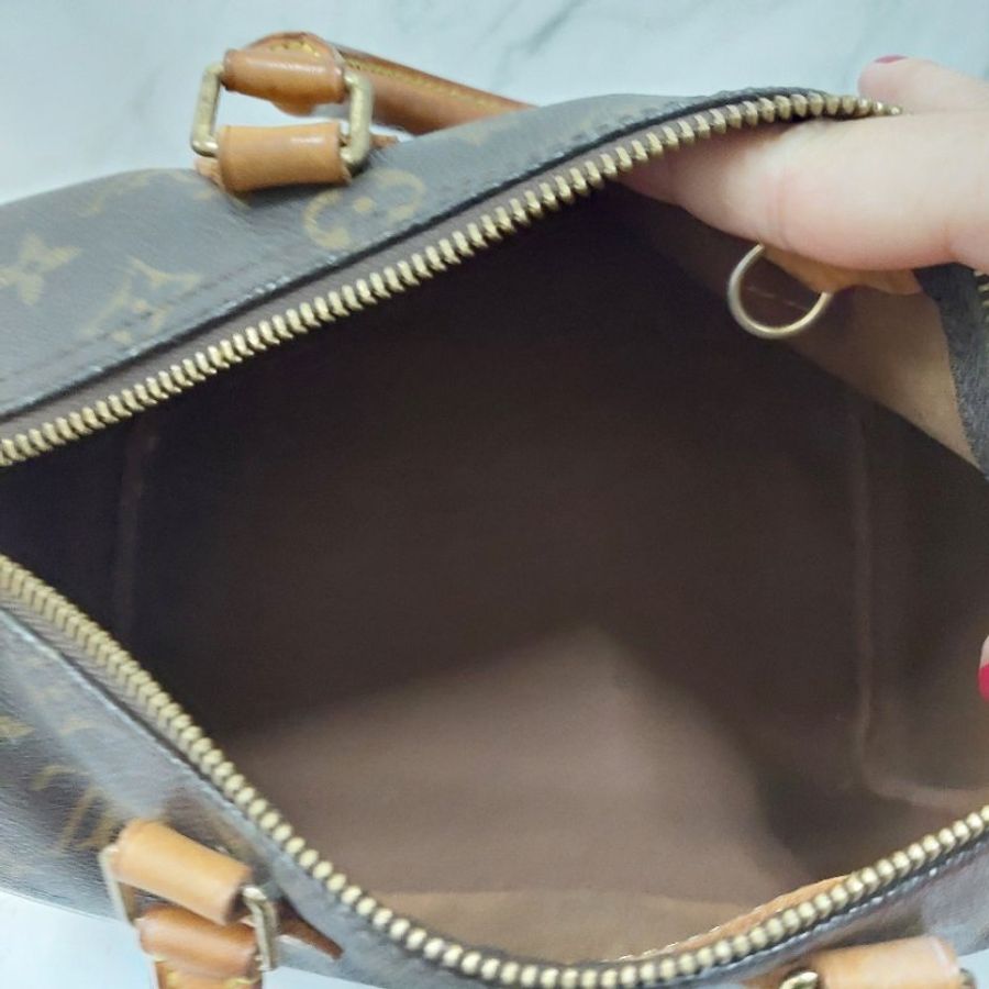 LV Speedy 25 cm🎀現品實拍 🎀 Vintage 波士頓包~二手品(不議價)-93