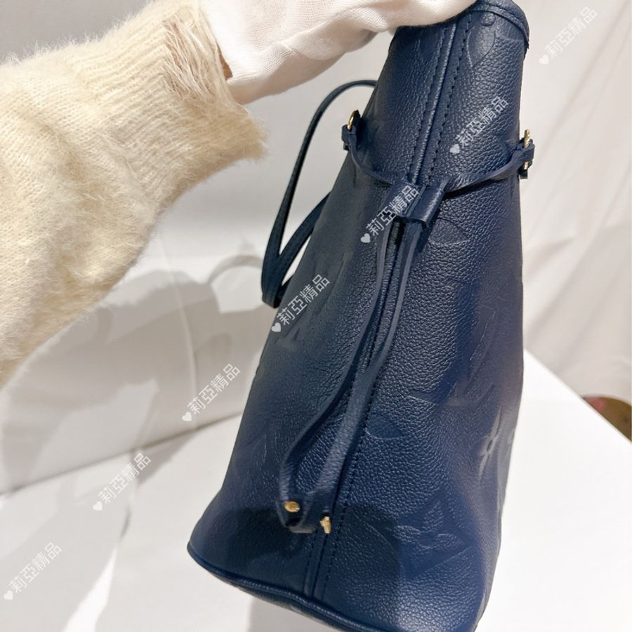 莉亞精品♡ LV Neverfull MM 深藍色 二手美包-4