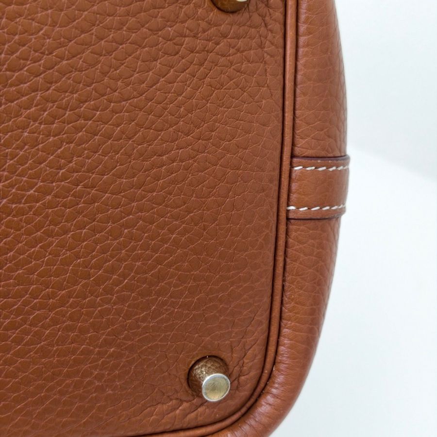 Hermes 愛馬仕 菜籃子18 金棕金扣c stamp-12