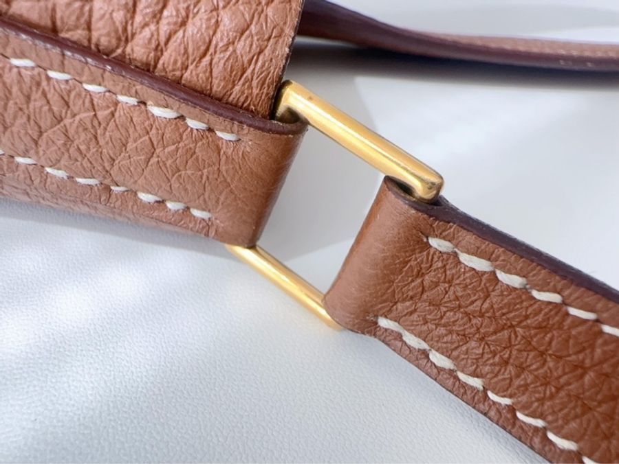 Hermes 愛馬仕 菜籃子18 金棕金扣c stamp-30