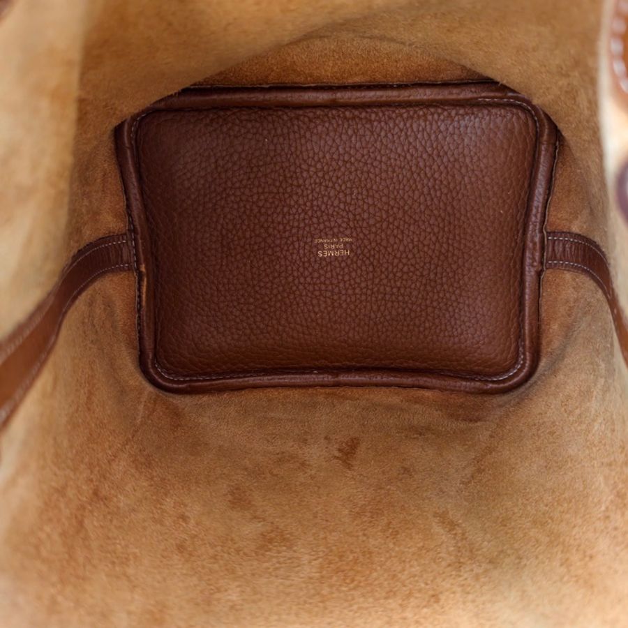 Hermes 愛馬仕 菜籃子18 金棕金扣c stamp-31