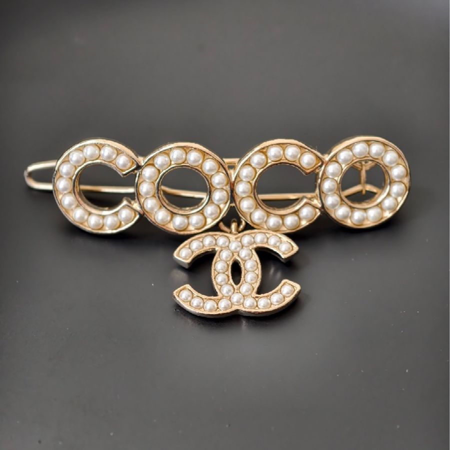 Chanel香奈兒珍珠coco 雙c logo 胸針-2