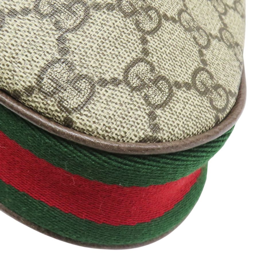 烏木色雙G Supreme帆布Attache肩背【GUCCI 古馳】 699409-11