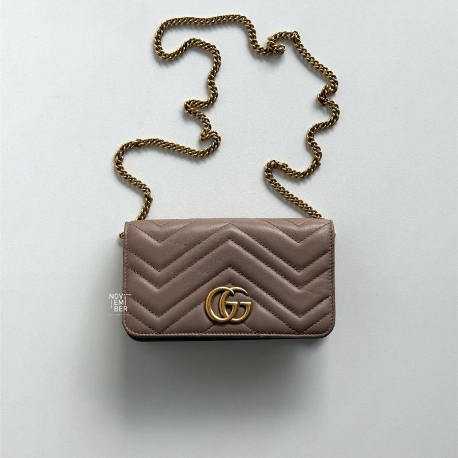 98新🫰🏻 Gucci 古馳 Marmont WOC Mini 裸粉-1