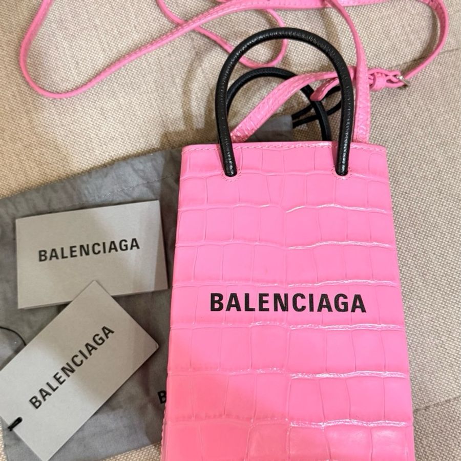 巴黎世家Balenciaga 粉紅色紙袋包-1