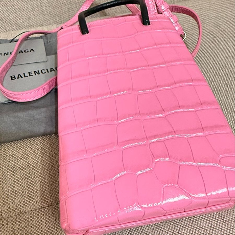 巴黎世家Balenciaga 粉紅色紙袋包-8