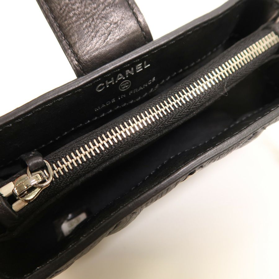 CHANEL 牛皮皮革Chain Shoulder銀扣鏈帶肩背袋-4