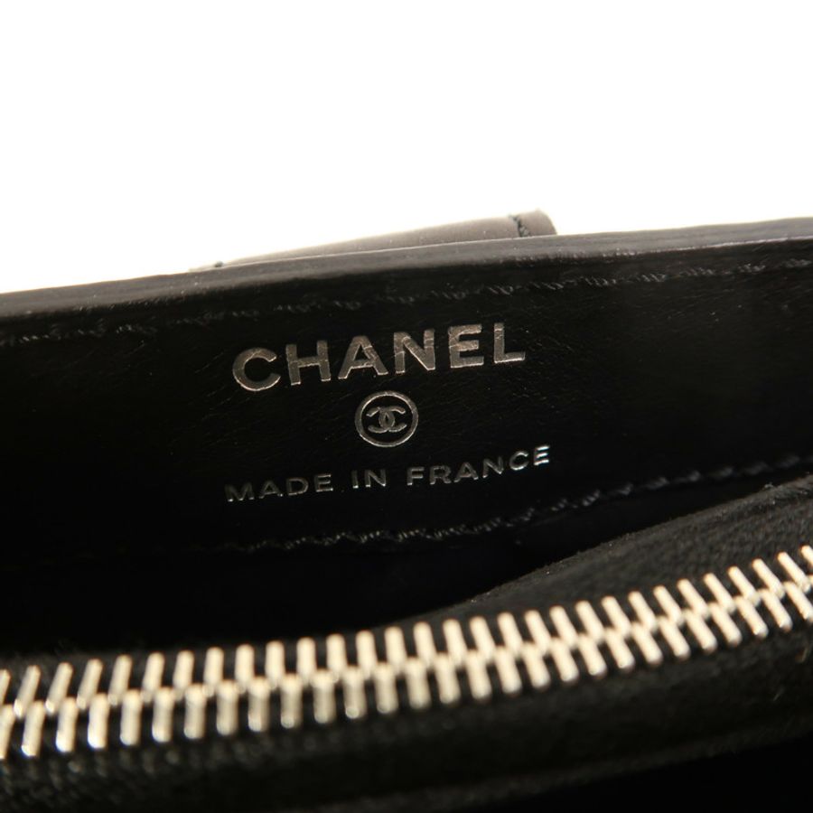 CHANEL 牛皮皮革Chain Shoulder銀扣鏈帶肩背袋-5