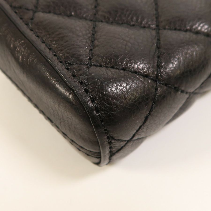 CHANEL 牛皮皮革Chain Shoulder銀扣鏈帶肩背袋-14