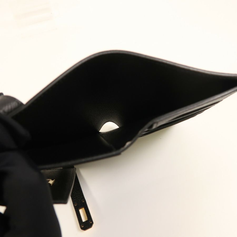 HERMES Epsom皮革Kelly Compact Wallet金扣錢包-5