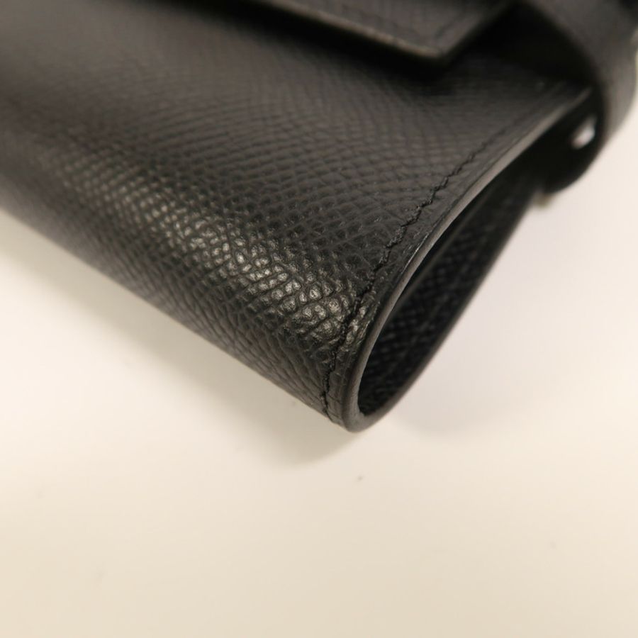 HERMES Epsom皮革Kelly Compact Wallet金扣錢包-10
