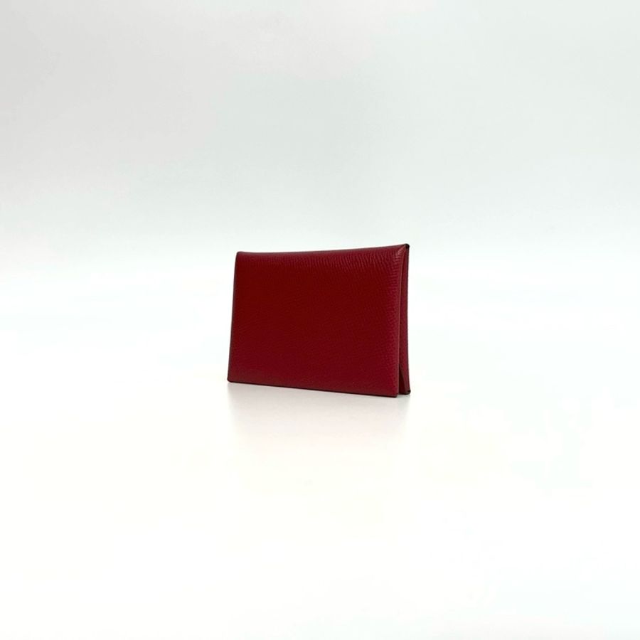 HERMES 5X辣椒紅Calvi Duo卡包H083035-1