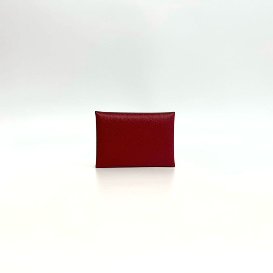 HERMES 5X辣椒紅Calvi Duo卡包H083035-3