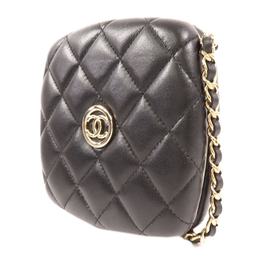 CHANEL 羊皮皮革Chain Shoulder金扣鏈帶肩背袋-2