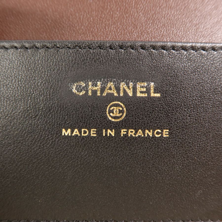 CHANEL 羊皮皮革Chain Shoulder金扣鏈帶肩背袋-6