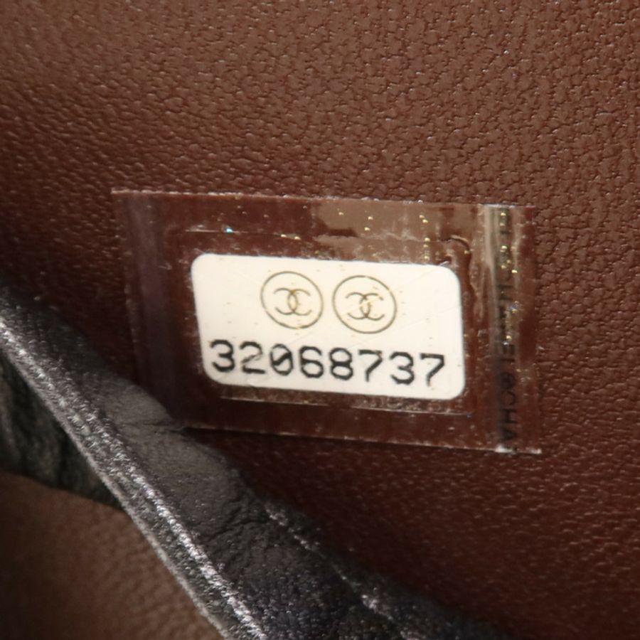 CHANEL 羊皮皮革Chain Shoulder金扣鏈帶肩背袋-7