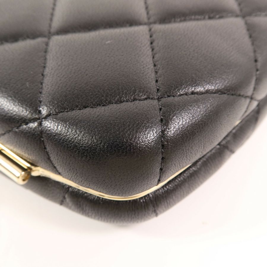 CHANEL 羊皮皮革Chain Shoulder金扣鏈帶肩背袋-10