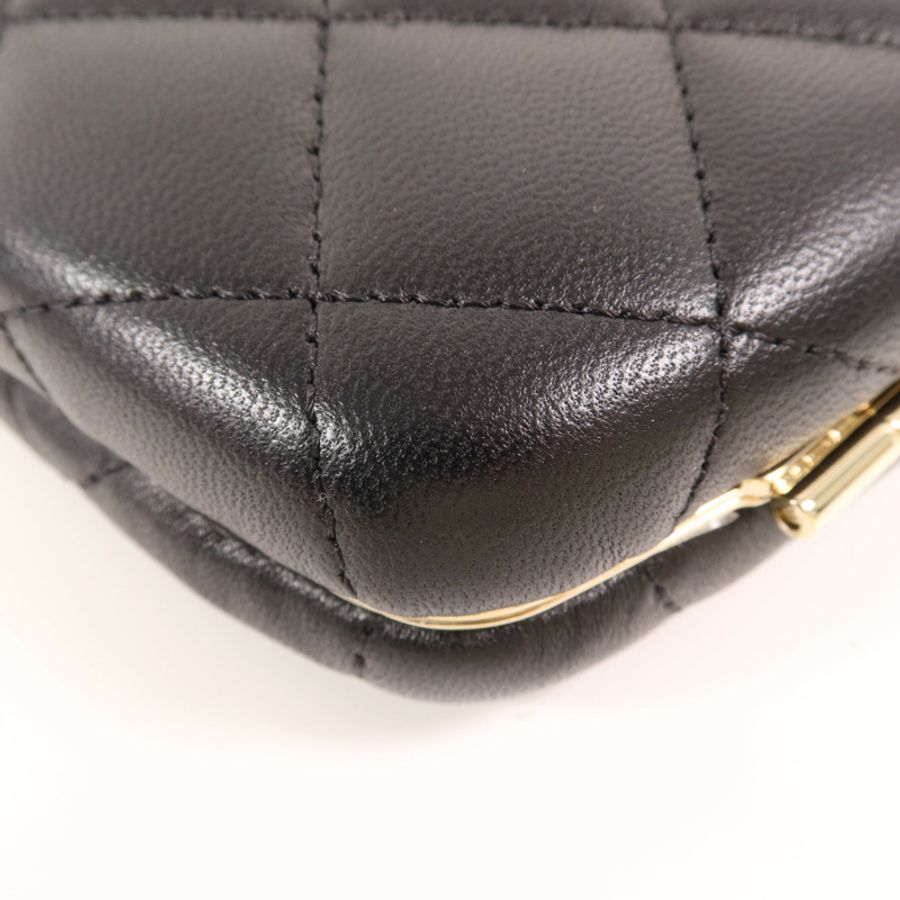CHANEL 羊皮皮革Chain Shoulder金扣鏈帶肩背袋-13