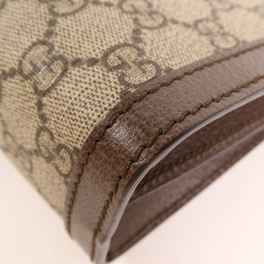 GUCCI 塗層帆布/牛皮皮革Shoulder Bag金扣鏈帶肩背袋-10