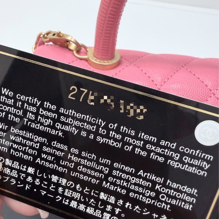Chanel 香奈兒 coco handle 小號 粉色 荔枝紋牛皮 蜥蜴手柄 手提包 肩背包 斜背包 側背包 鏈條包-20