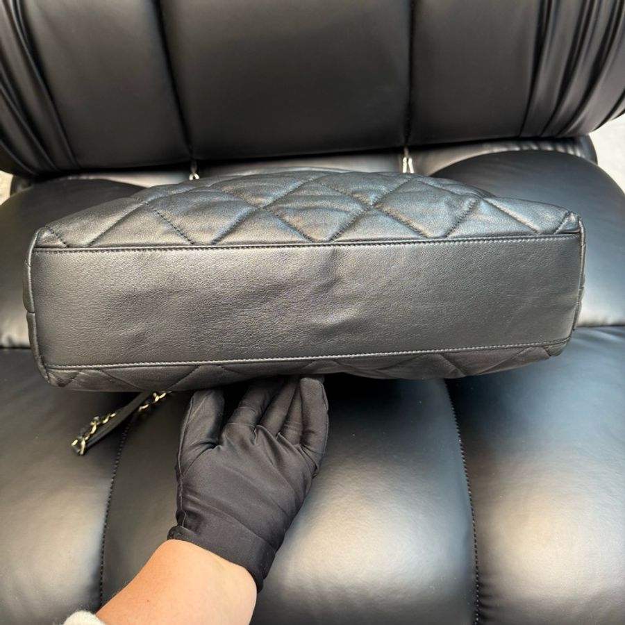 ✨Chanel 黑金羊皮 中號托特 手提肩背都好看🖤-6