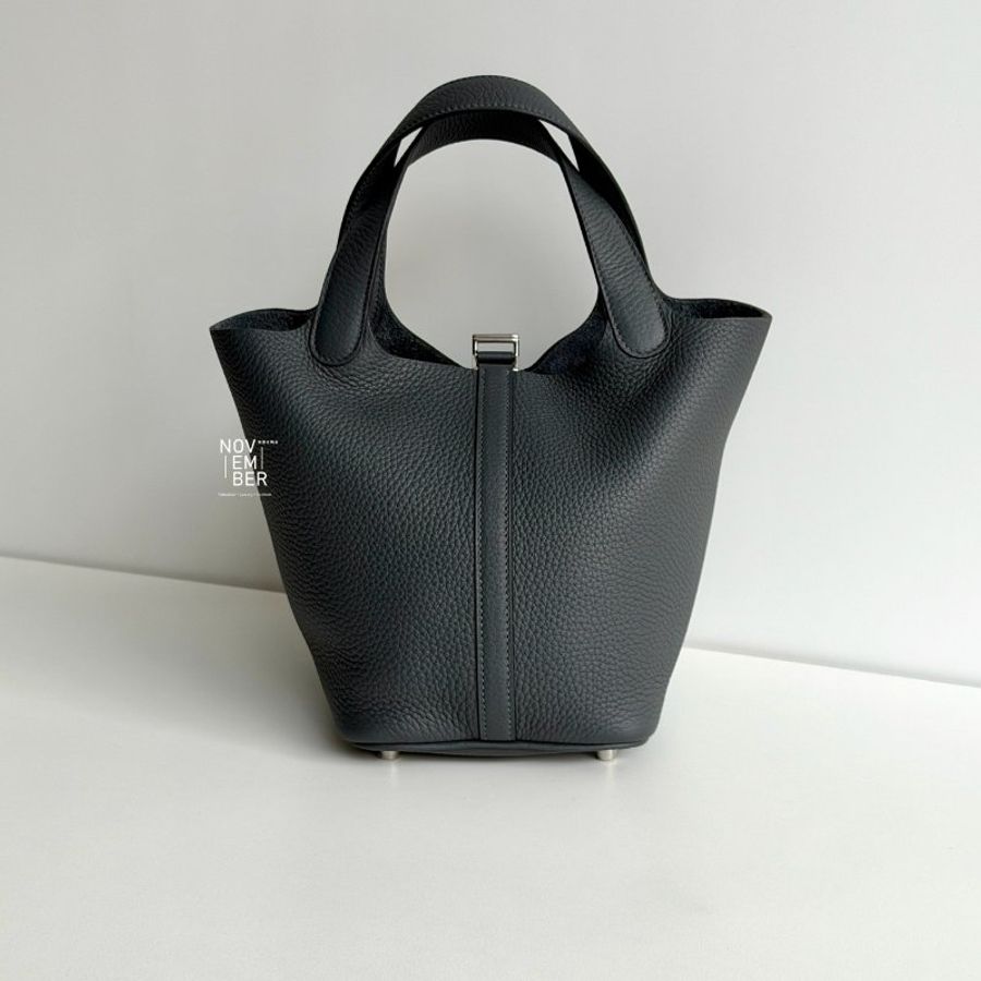 99新🆕 Hermès 愛馬仕 Picotin18 石板灰銀釦-1