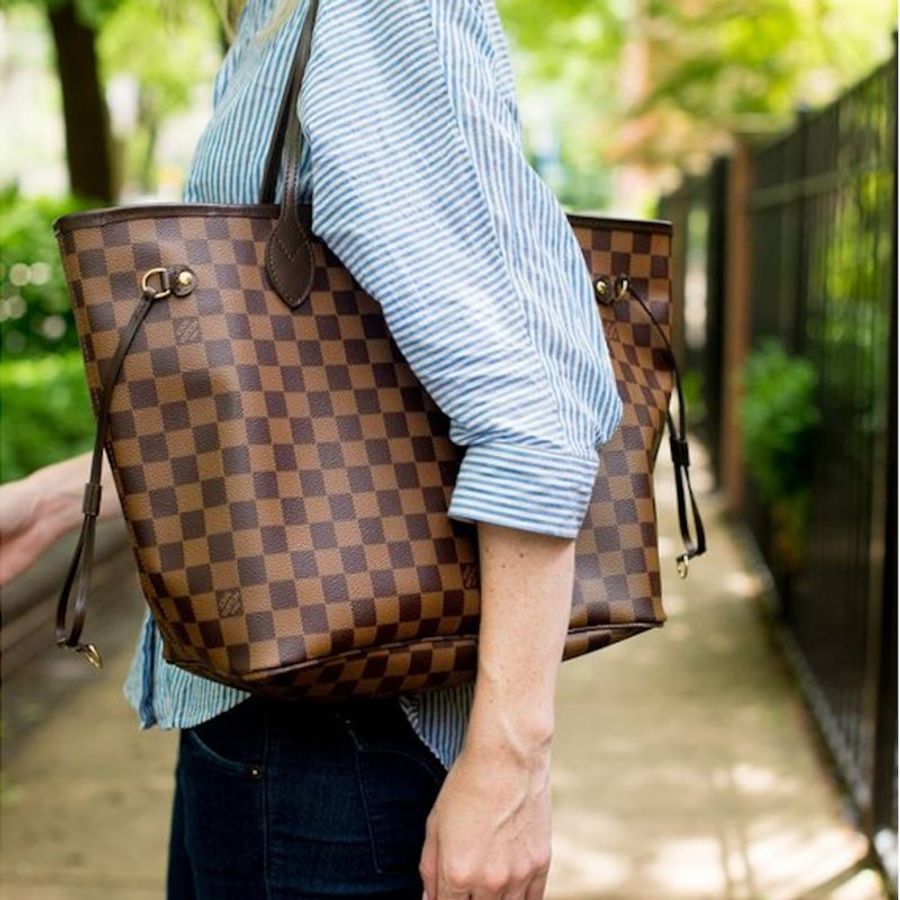 LV Neverfull MM🌈實品拍照🌈中款 棋盤格 托特包 N51105~~二手-11