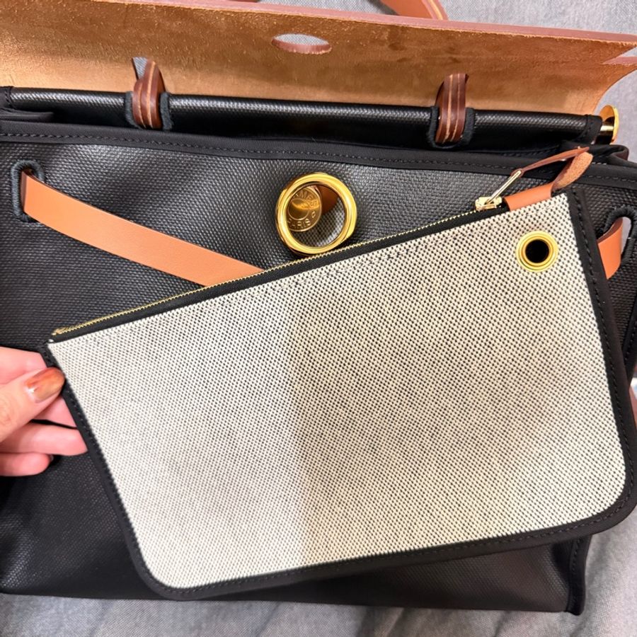 Hermes 愛馬仕herbag/防水布-7