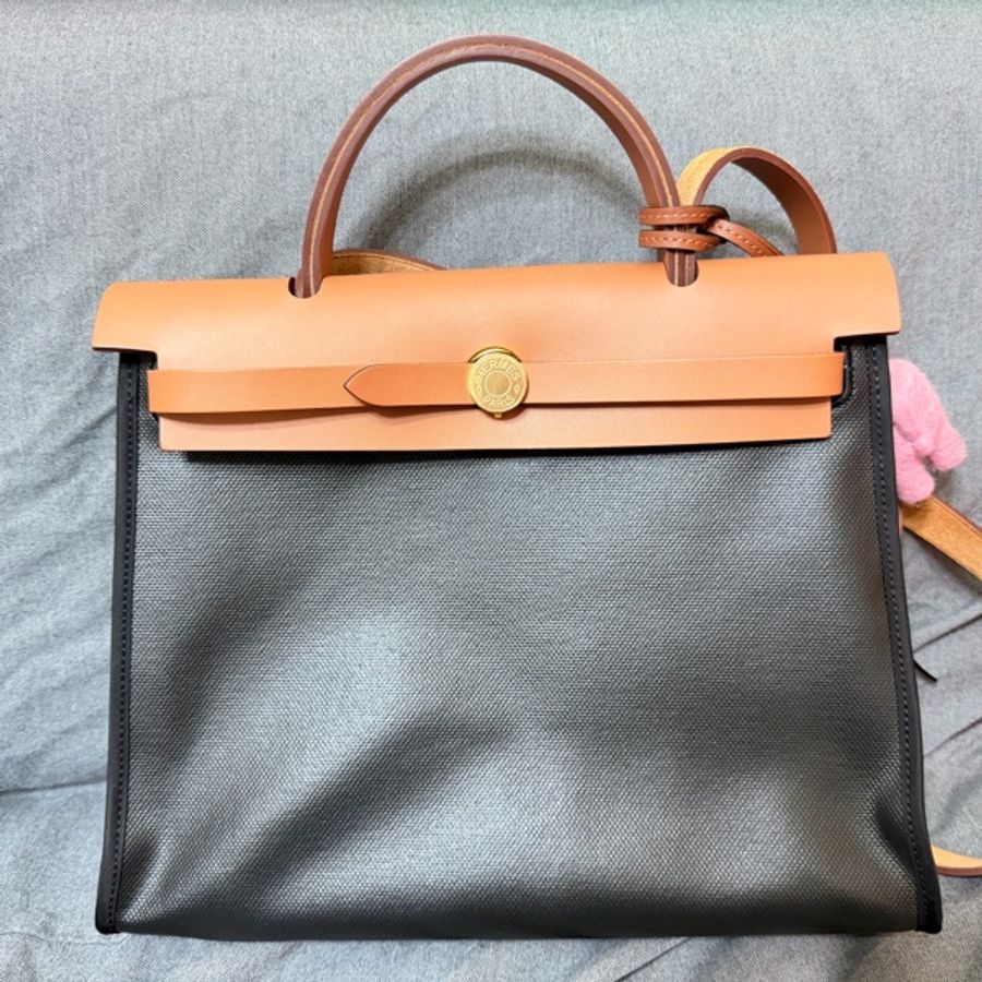 Hermes 愛馬仕herbag/防水布-9