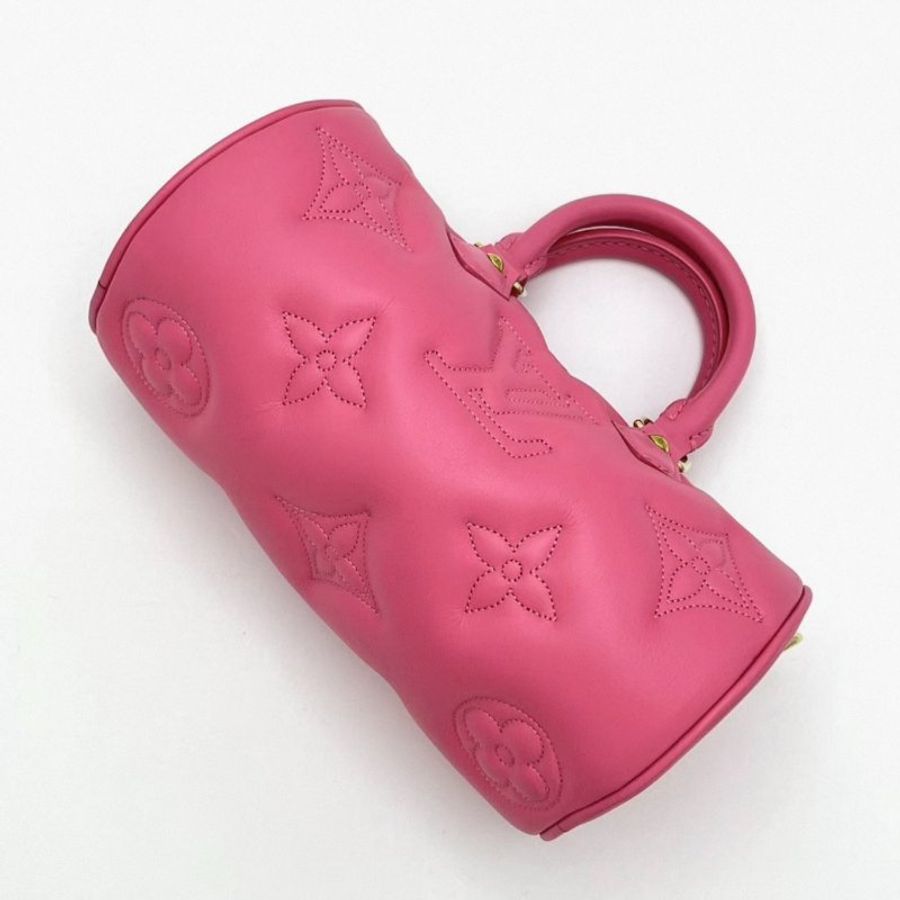 LV 火龍果色壓花PAPILLON BB手提肩背斜背包 21*11*11 98新配件盒子購證塵袋-1