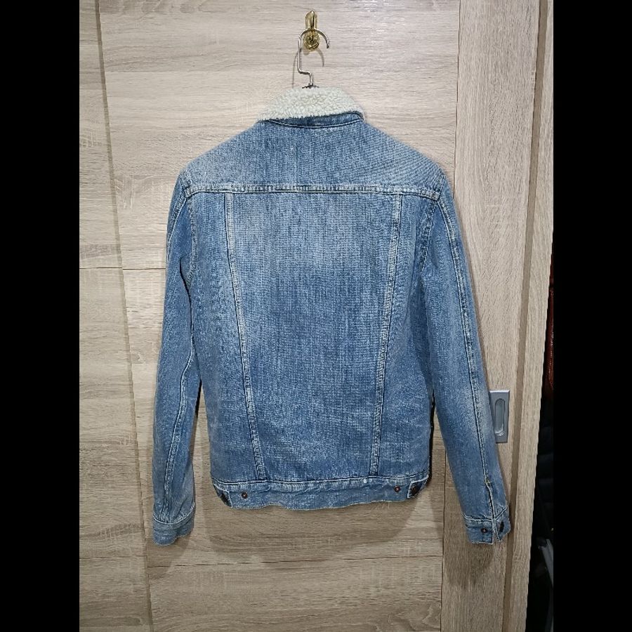 Allsaints Ikano Denim Jacket 淺色 羊羔毛 丹寧外套 牛仔外套 男XS-2