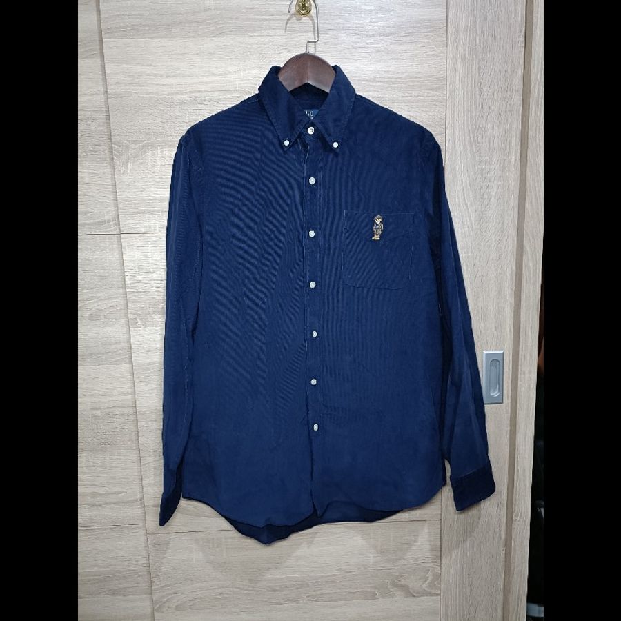 Polo Ralph Lauren Polo Bear 深藍 燈芯絨 小熊 襯衫 男M-0