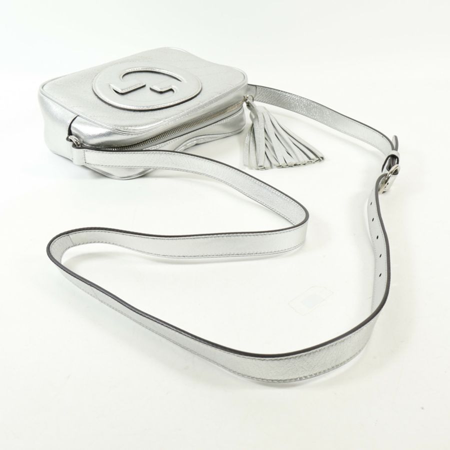 GUCCI 牛皮皮革Shoulder Bag銀扣肩背袋-4