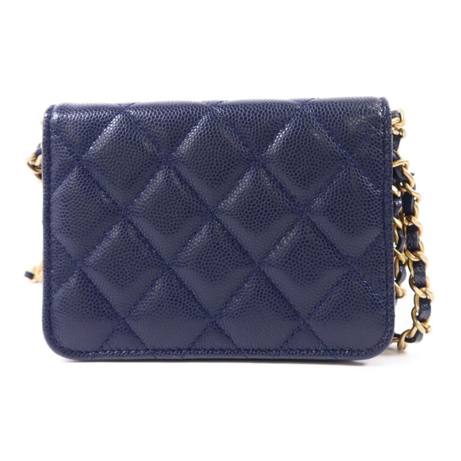 CHANEL 牛皮皮革Chain Shoulder Bag金扣鏈帶肩背袋-1