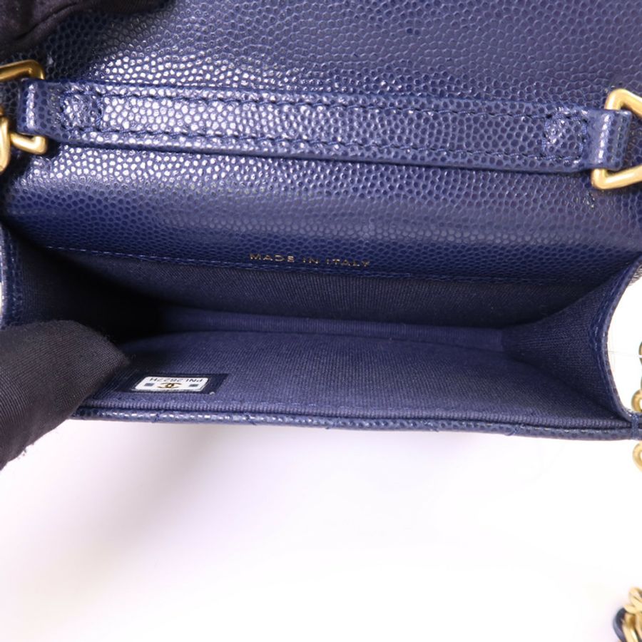 CHANEL 牛皮皮革Chain Shoulder Bag金扣鏈帶肩背袋-5