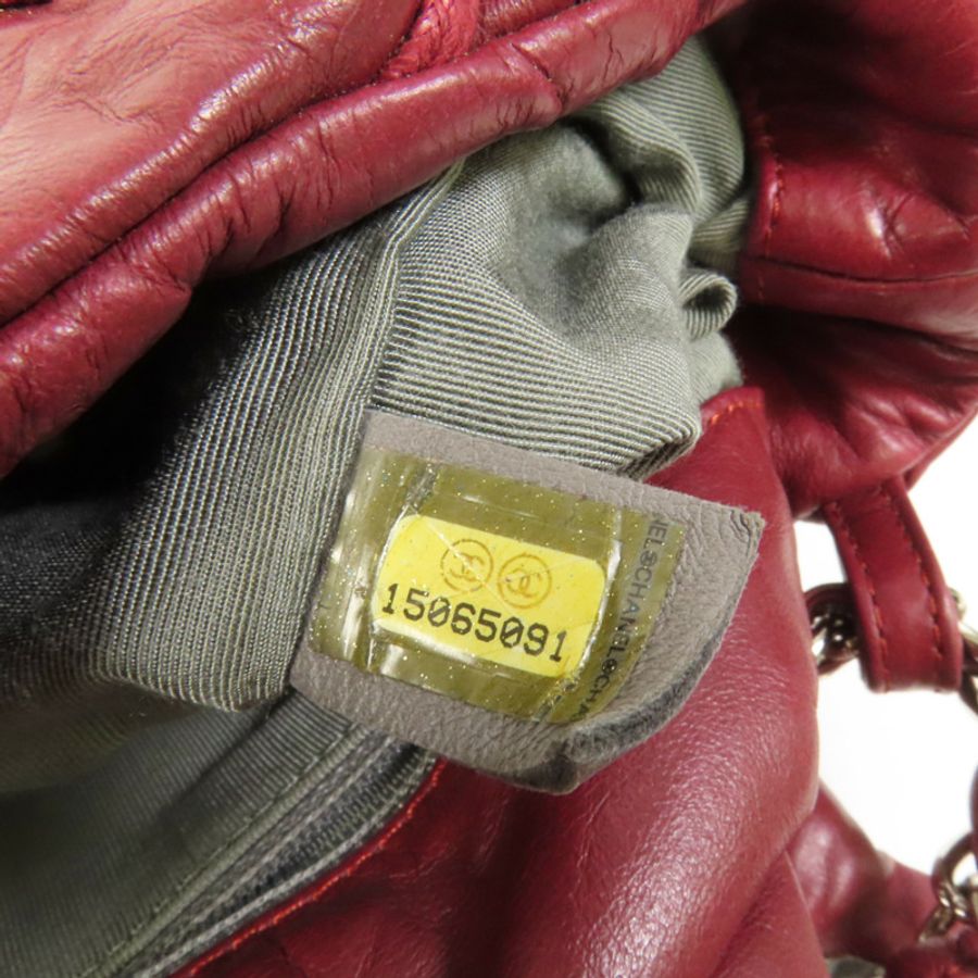 CHANEL 牛皮皮革Chain Shoulder銀扣鏈帶肩背袋-9