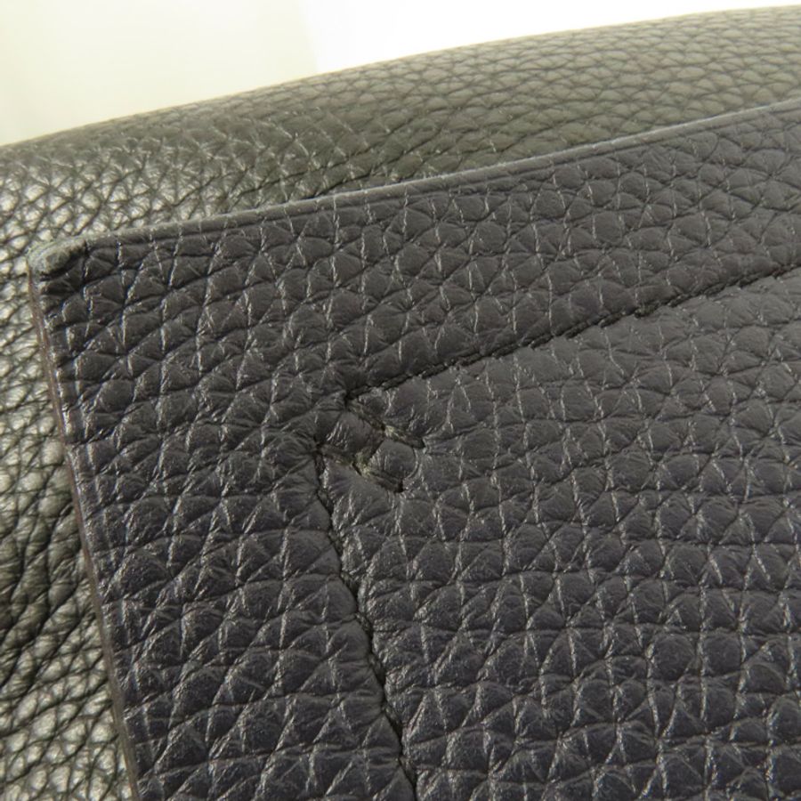 HERMES Clemence皮革Cabasellier 31肩背袋Noir Navy-7